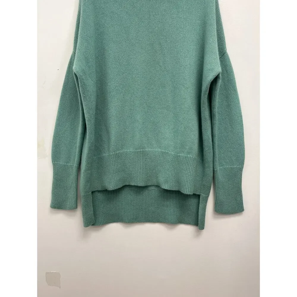 Theory Karenia 100% Cashmere Oversized Step Hem Soft Cozy Crew Neck Sweater Med